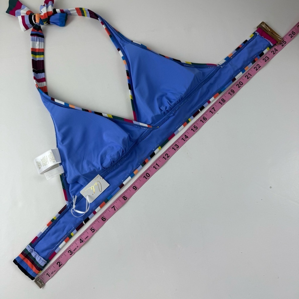 Anne Cole Swim Top Womens Small Multicolor Striped Halter Bikini NWT Swimwear - Picture 8 of 9